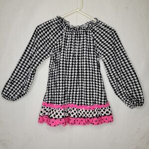 Chabre Girls Houndstooth, Polka Dot Boutique Shirt/Top ~ USA‎